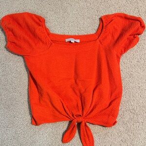 Loft small Women's Orange Puff Sleeve Top